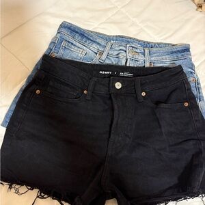 Old Navy Women's Black and Blue Jean Shorts